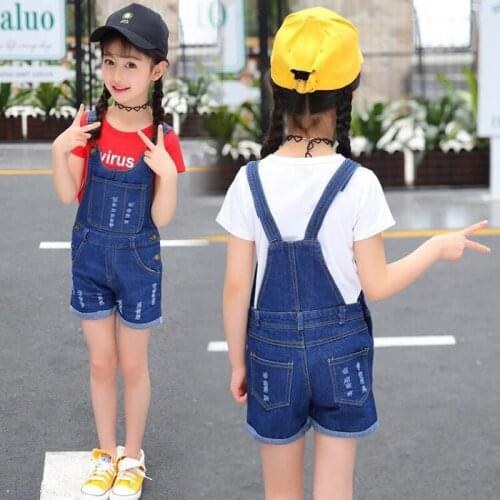 IENENS Girl Shorts Overalls Summer Baby Girls Jeans Dungarees Child Kids Boy Toddler Soft Denim Trousers Fashion Classic Pants