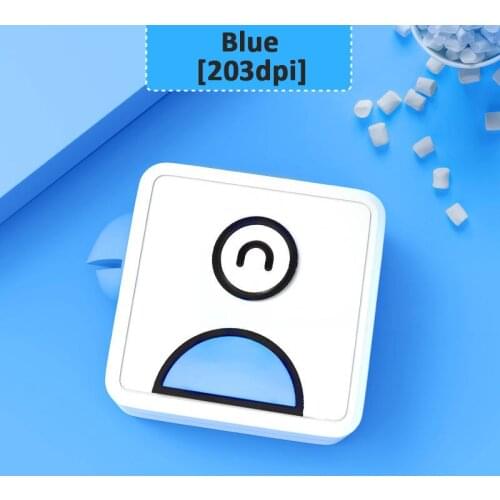 Blue Poooli Printer 230DPI Mini Pocket Thermal Inkless printer Bluetooth Mobile Phone Printer For Receipt Photo With Free APP