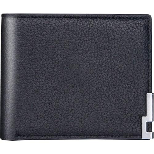 Men Billfold Money ID Card Horizontal Wallet Purses Ultra-Thin Short Design Luxury Coins Clip ​Leather Card-Holder Clutch Bag