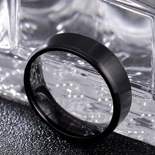 MOREDEAR 6mm Dull Polish Black Color Titanium Ring For Men amd Women