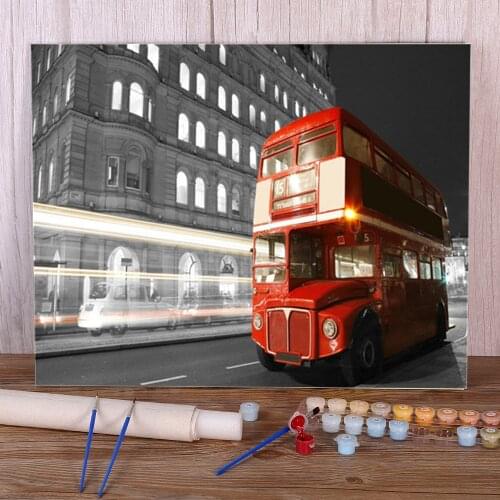 Red Umbrella Rose Flower Coloring By Numbers Painting Set Acrylic Paints 50*70 Picture By Numbers Photo New Wholesale