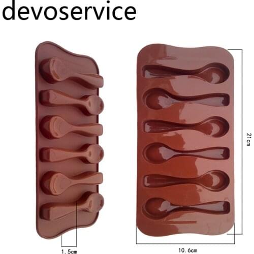 Non-toxic Spoon 3D Chocolate Mold Silicone Set Sugarcraft Baking Mould Jelly Soap Ice Cube Frozen Candy Moulds For Cake Decor