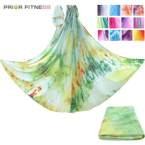 Beginner Aerial Silks 40D Nylon Tricot 18Yards/16.5m Gradient Yoga Flying Sling Fabric Aerial Yoga Swing for Fitness