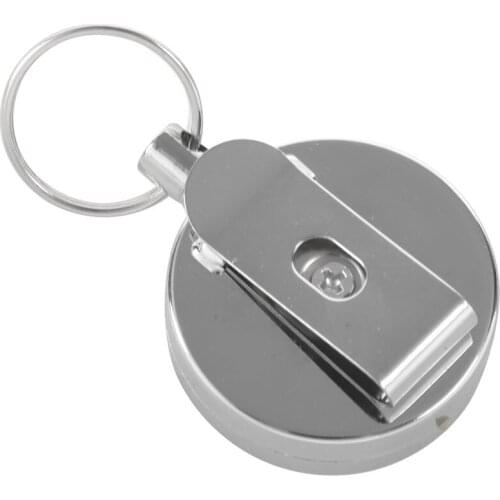 New Steel Retractable Key Chain Recoil Key Ring Belt Clip Pull Chain Holder
