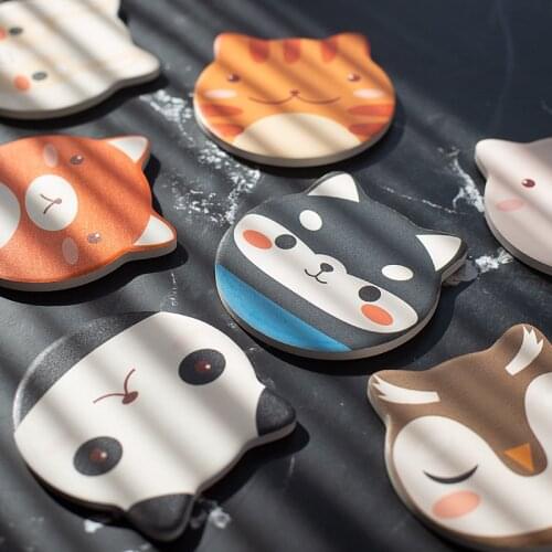 Cat Shaped Tea Coaster Cup Holder Mat Kitchen Accessories diatomaceous earth Water-absorbing Heat-insulating Placemat