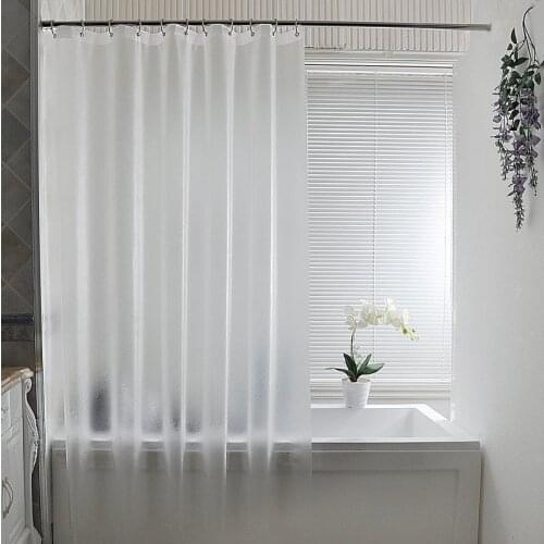 Popular Translucent Silk Waterproof Matte Transparent Waterproof and Mildew Proof Thick Warm Shower Curtain For Bathroom