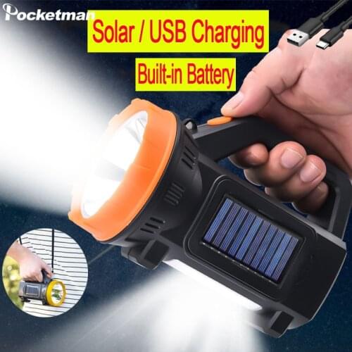 New Portable Searchlight USB Rechargeable LED Work Light Outdoor Long-range Spotlight Waterproof Flashligh For Camp Hunt