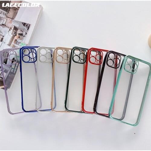 Luxury Plating Frame Transparent Case For iPhone 13 11 12 Pro Max XR XS X 6 6S 7 8 Plus SE 2 Mini Camera Protection Clear Shell