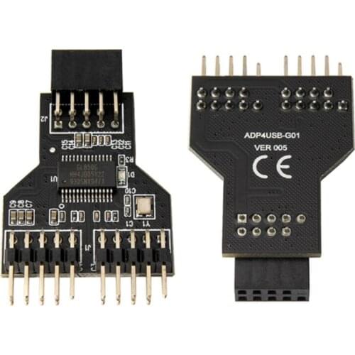 Direct-in USB2.0 Motherboard 9 pin to Double 9 pin Water Cooled RGB Lamp Fan Computer Connectors Cable