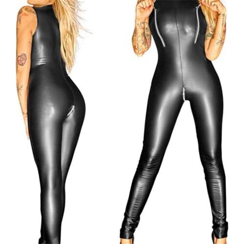 Sexy Lingerie Latex Hot Women Erotic Catsuit Black Latex Lingerie Sexy Hot Erotic Party Dress Night Club Wear Costume 2018 New