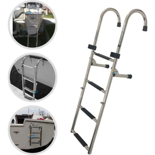 Stainless Steel 304 Folding Water Ladder Hook Hanging Ladder Boarding Ladder Ship Side Ladder 200KG Marine Accessories