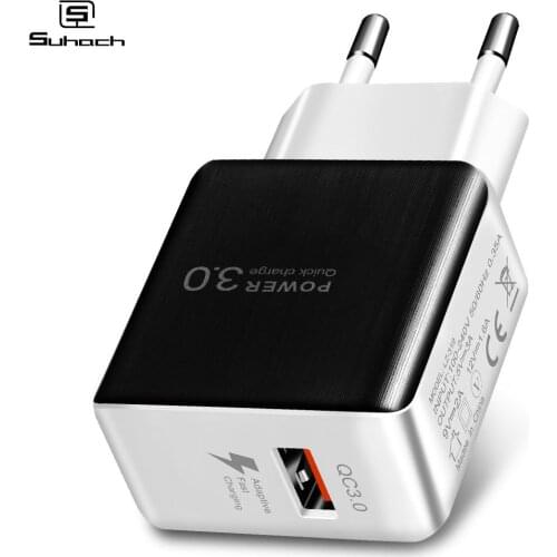 Suhach Quick Charge 3.0 USB Charger QC3.0 QC Turbo Fast Charging EU Travel Wall Charger For Huawei P30 Xiaomi mi 9 Mobile Phone