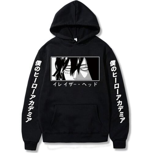My Hero Academia Cute Anime Printed Hoodie Woman 2021 Comfort Aizawa Shota Eyes Harajuku Casual Hoodies Fashion Women Hoody