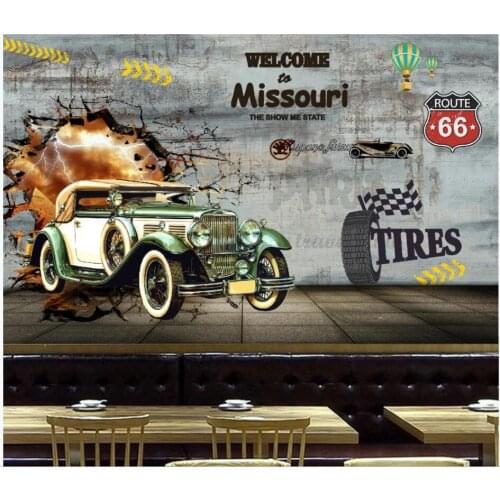 WDBH 3d wallpaper Custom photo Nostalgic classic car wall bar living room home decor 3d wall mural wallpaper for walls 3 d