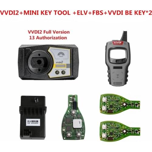 Xhorse VVDI MB BGA Tool VVDI2 Key Programmer Free One Year Unlimit Token+ FBS Key + Mini Key Tool + VVDI BE KEY + ELV Simulator