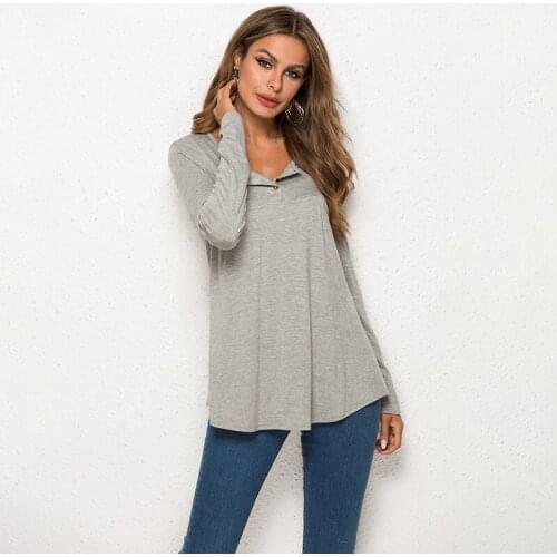 Womens Casual Long Sleeve Shirts Solid Button Pleated Tunic Tops O-neck Female Bottoming Shirt Tee Spring Clothes Blouse blusa