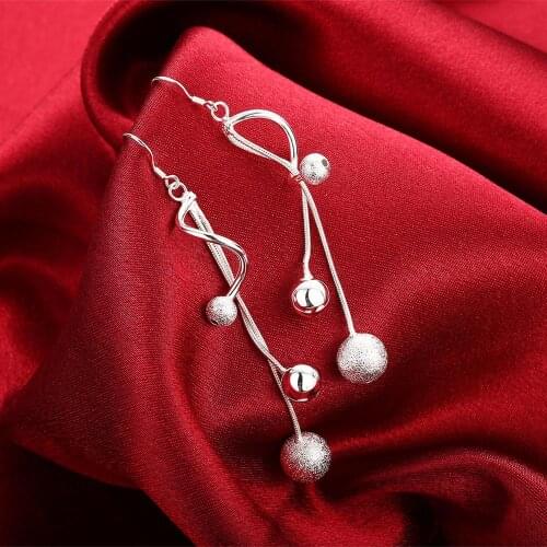 925 Sterling Silver Earrings for Women fashion Jewelry tassel beads long earrings Couple gifts Trendsetter recommendation