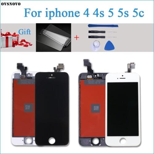 No Dead Pixel LCD Display For iPhone 5 screen and Touch Digitizer Assembly Replacement with gifts Black White AAA free shippin