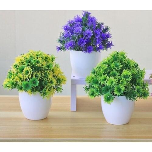 1Pc Artificial Plants Bonsai Pot Plants for Home Garden Hotel Living Room Coffee Table Window Sill Decor Simulation Ornament