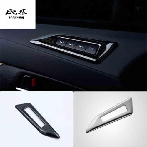 1pc Car sticker stainless steel Seat adjustment memory button panel decoration cover for 2015-2019 Toyota Alphard
