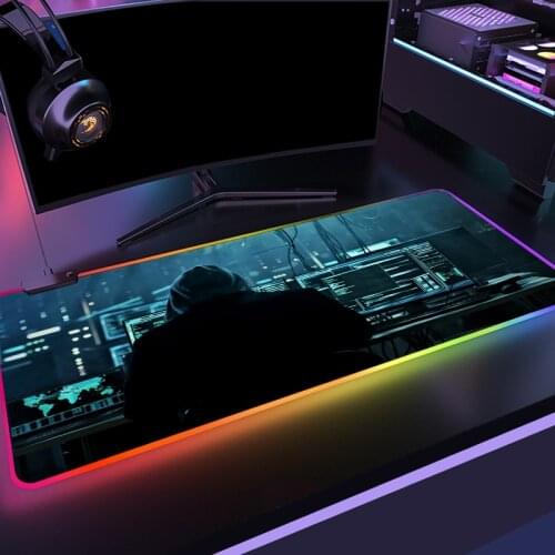Anonymous Mouse Pad Cool Mouse Pad Rgb Led Notbook Gamer Laptops Mousepad Backlit Mat Gamer Decoration Wot Rug