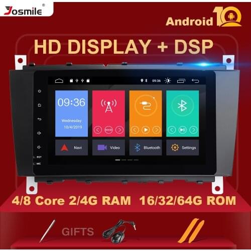 DSP 2Din Android 10 Car Radio GPS Navi For Mercedes/Benz W203 W209 W219 A-C Class CLS C180 C200 Vito Viano Multimedia Camera RDS