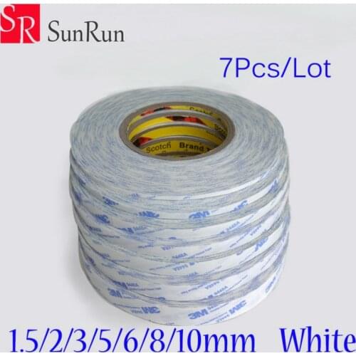 1.5mm 2mm 3mm 5mm 6mm 8mm 10mm*50M White Double Sided Adhesive Tape for Mobile Phone Touch Screen/LCD/Display Glass