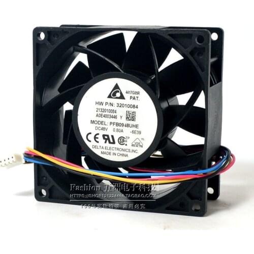 DELTA PFB0948UHE 9238 0.8A 90*90*38mm DC 48V 4-wire PWM Temperature Control Speed Regulating Cooling Fan