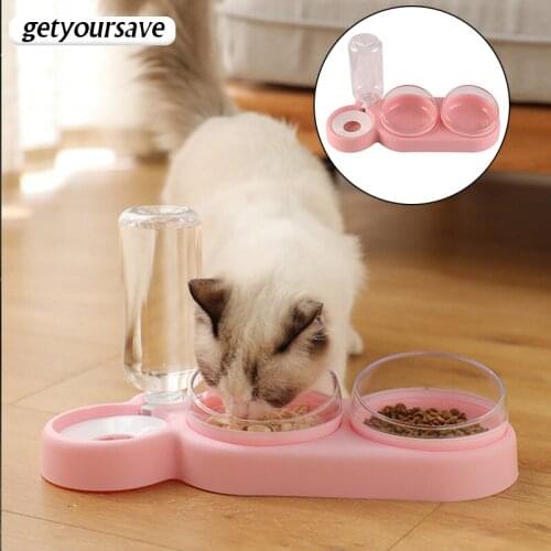 Pet Dogs Automatic Double Feeding Bowls Cats Anti-overturn Re-fill Drinking Water Bowl Non-slip Feeding Tub Feeder Pets Supplies
