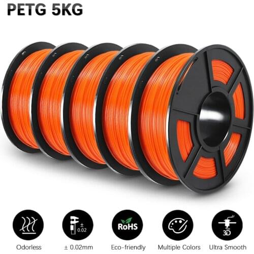 GOHIGH PETG 5 Rolls 5KG Filament PETG 3D Printer Materials Refills Environmental Protection Non-toxic For All Prin