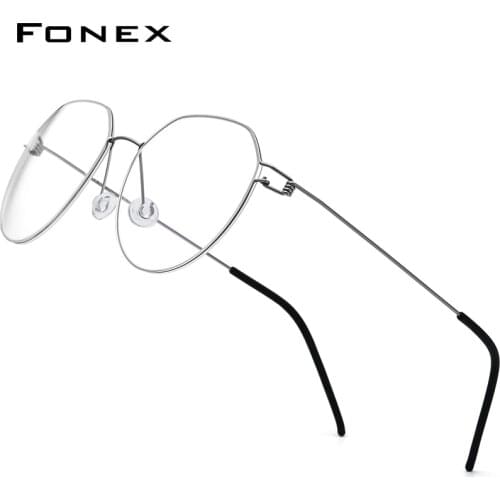 FONEX Screwless Eyewear Prescription Glasses Frame Men Polygon Myopia Optical Denmark Korean Eyeglasses Frame Women 98635