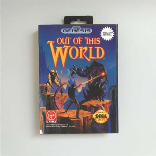 Out of this World - USA Cover With Retail Box 16 Bit MD Game Card for Sega Megadrive Genesis Video Game Console