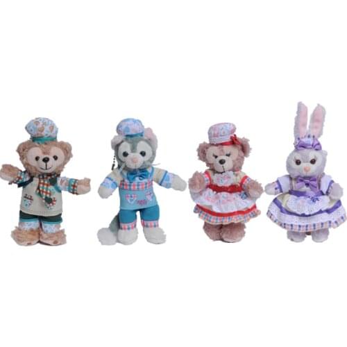 Disney Bear Kawaii Duffy Bears Friend ShellieMay StellaLou Tony Cat Plush Toy Chef Series Plush Brooch Pendant Doll Girls Gift