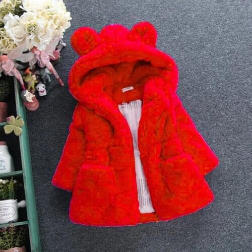 Ins hot girls winter coat 1-7 years old girls parkas hooded Cartoon rabbit ears European and American minimalist classics