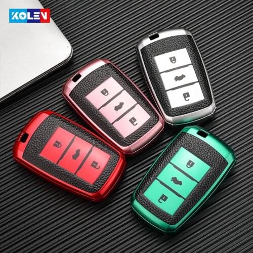 Leather + TPU Car Remote Key Full Cover Case Fob Shell For Changan CS75 EADO CS35V7 CS15 Oushang RAETON Car Styling Accessories