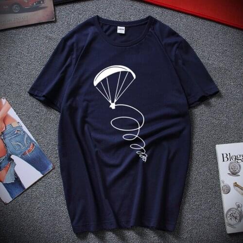 Summer New Fashion Men T-shirt Funny Paragliding Fly Pilot Design Man Casual Short Sleeve Cotton T Shirt Tops European Size