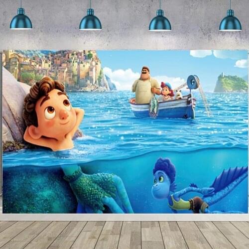Luca Backdrops Seabed Monste Baby Shower Kids Birthday Party Custom Photo Background Photocall Prop Decoration Banner