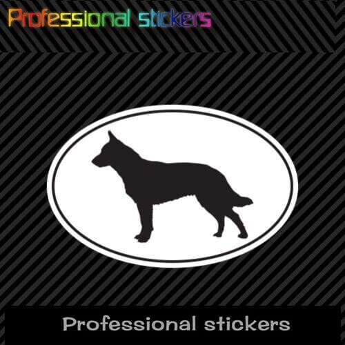 Animal Stickers Australian Cattle Dog Euro Oval Sticker Die Cut Decal Vinyl Dog Canine Pet Waterproof PVC