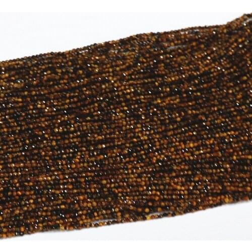 Natural Tiger Eyes Stone 2mm 3mm Round Faceted Beads Diy Jewelry Loose Beads Spacers Accessories Findings Making 15inch B471
