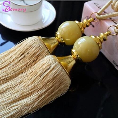 Jade Stone European curtain tassels hanging ball tie strap holder accessories home decor