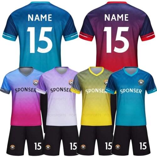New Season 2021 Men soccer jersey High Quality Polyester Custom Design Thai Quality Sublimation Print Soccer Uniform Football su