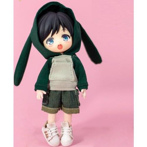 Ob11 clothes cute rabbit ears hooded sweater coat for molly, p9, DDF, GSC, obitsu11, 1/12bjd doll clothes top doll accessories