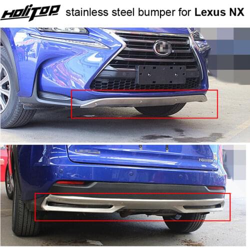 Front&rear bumper skid plate protector/guard for NX NX300h NX200T NX200 ,2pcs/set, stainless steel instead of plastic