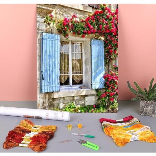 Landscape Scenery Pre-Printed 11CT Cross-Stitch Patterns DIY Embroidery DMC Threads Craft Handicraft Knitting Jewelry