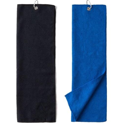 Golf Towel Sports Running Yoga Fitness Cleaning Towels with Buckle Clip Microfiber Hook Cleans Club Balls Hands Golf Accessories