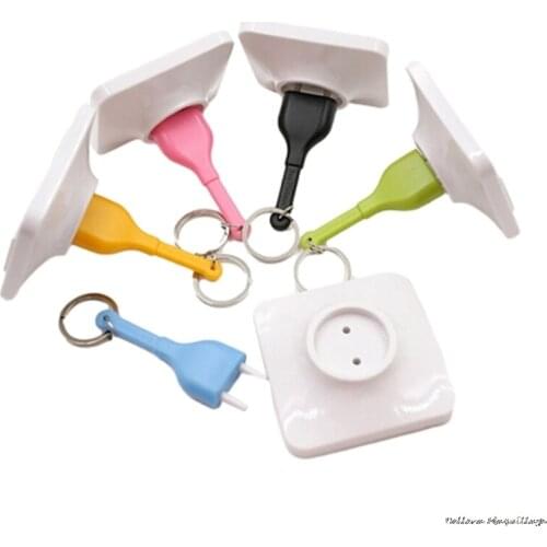 Random Color 1Pcs Cute Home Wall Decroation Design Unplug Keyring EU Plug Socket Keychain Key Ring Holder Drop Shipping