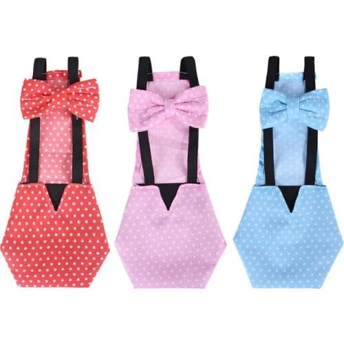 Adjustable Cotton Cloth Diaper Washable Creative Bowknot Clothes for Farm Pet Q39B