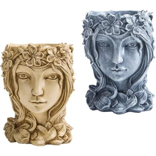 Face Sculpture Succulent Cactus Head Flowerpot Plant Pots Planter for Home Garden Desktop Decorations