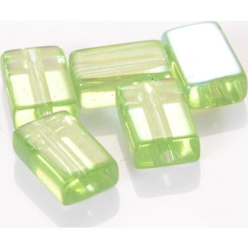 Miasol 12x8MM Aurore Boreale Color Plain Rectangle Shape Spacer Glass Charm Beads For Diy Jewelry Making Accessories