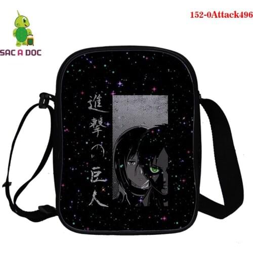 Attack on Titan Women Men Messenger Bags Punk 3D Printing Anime Small Cross-body Bag Ladies Canvas Bag for Women Bolsas Mujer
